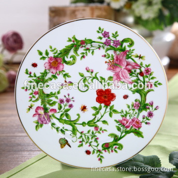 7.5 Inches Elegant Flat White Porcelain Plate with Gold Rim                
                                    Quality Assured